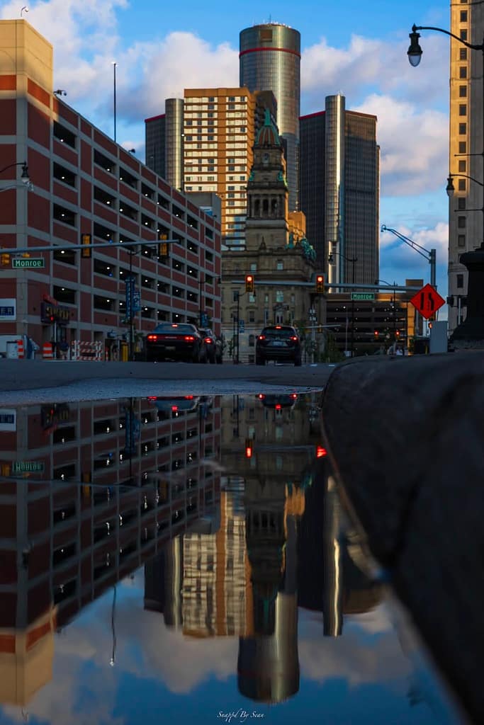 Renaissance Center Reflection by Snappd By Sean Photography