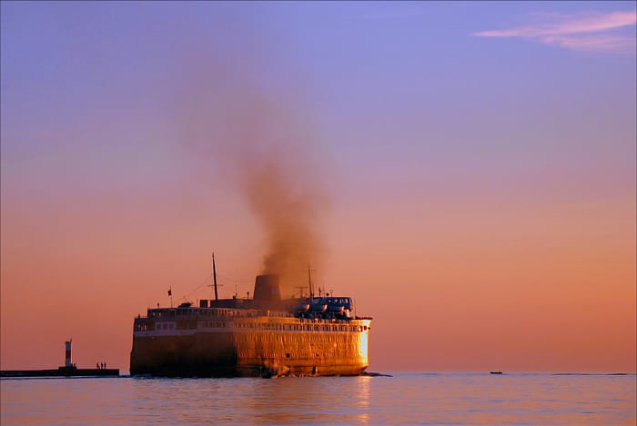 Steaming into Sunset by Diann*